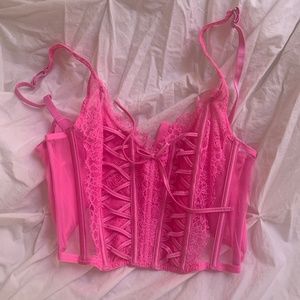 Unlined Lace-Up Corset Top Victoria's Secret